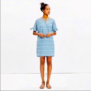 Madewell Embroidered Blue Dress w/ sleeve details
